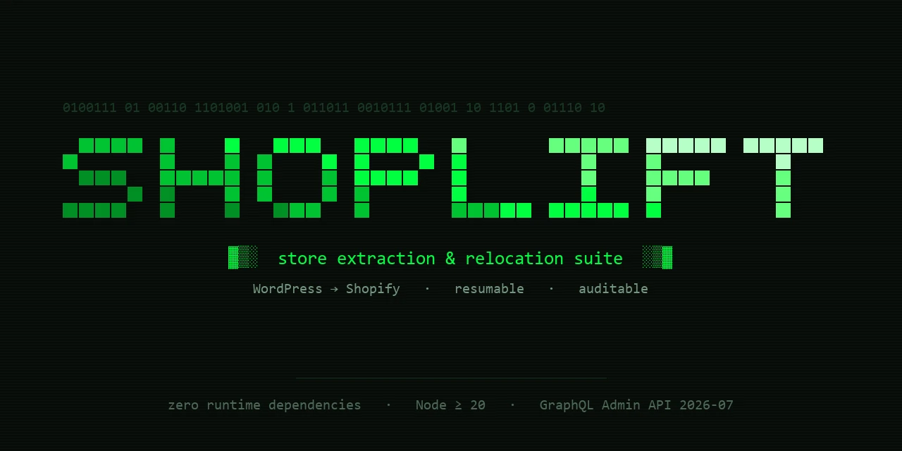 SHOPLIFT, store extraction and relocation suite